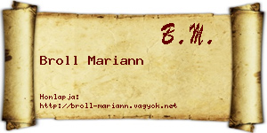 Broll Mariann névjegykártya