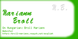 mariann broll business card